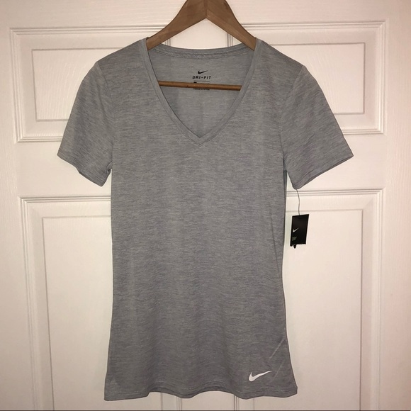 Nike Tops - NWT Nike Gray Dri Fit V-Neck T-Shirt Size S
